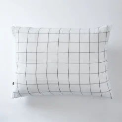 Taie d'oreiller double gaze de coton grands carreaux Terre de Nuit