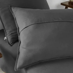 Taie d'oreiller flanelle anthracite