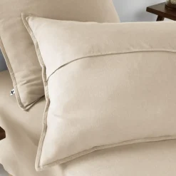 Taie d'oreiller flanelle beige
