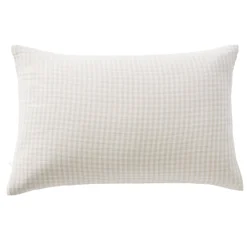 Taie d'oreiller gaze de coton imprimé vichy