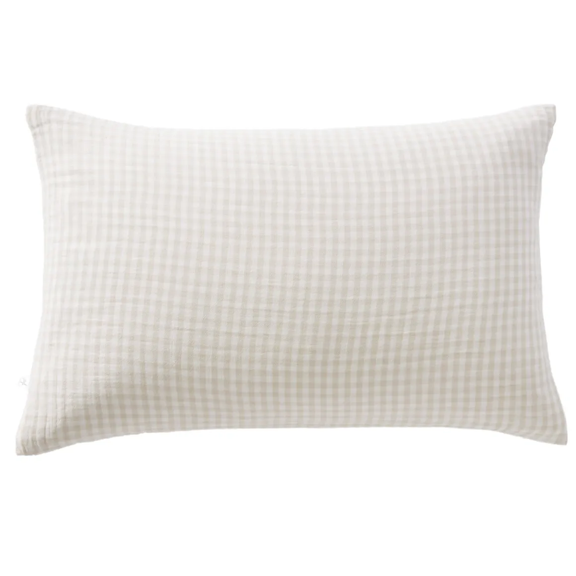 Taie d'oreiller gaze de coton imprimé vichy