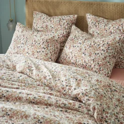 Taie d'oreiller gaze de coton imprimé floral
