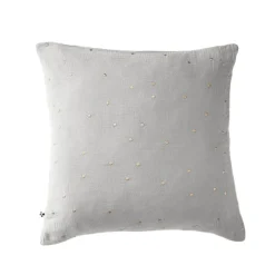 Taie d'oreiller à pois brodés double gaze de coton