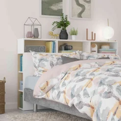 Tête de lit avec niches de rangement en bois - TL9052