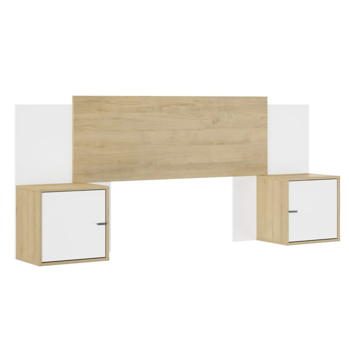 Tête de lit extensible en bois avec chevets Terre de Nuit Alix