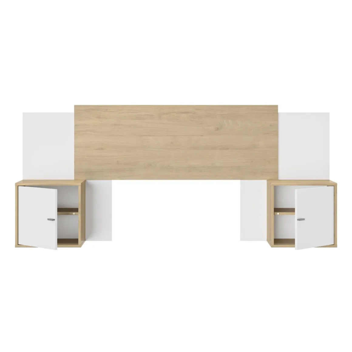 Tête de lit extensible en bois avec chevets Terre de Nuit Alix